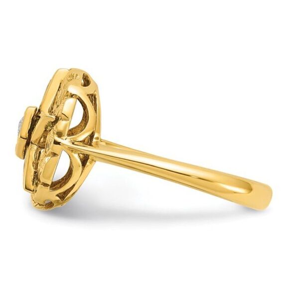 IBGoodman 14k Women's Multi-color CZ and Diamond Eastern Star Masonic Ring - Picture 2 of 8